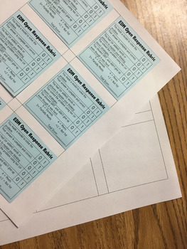 Preview of Sticky Note Rubric for Everyday Math Open Response Questions (with template)