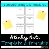 Sticky Note Template Printable