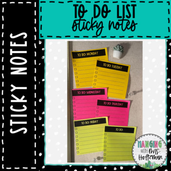Preview of Sticky Note Template To Do Lists FREE