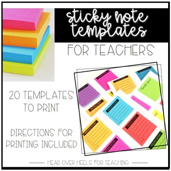 Preview of Sticky Note Templates For Teachers