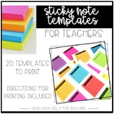 Sticky Note Templates For Teachers