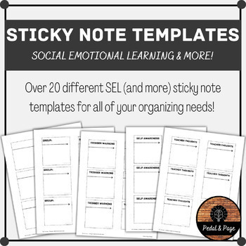 Preview of Sticky Note Templates - SEL & More