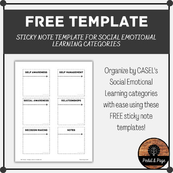 Preview of FREE Sticky Note Template - Social Emotional Learning