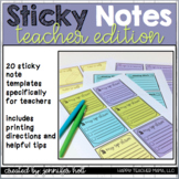 Sticky Note Templates (Teacher Edition)