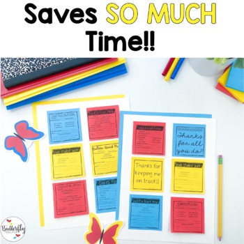 Sticky Note for Teachers [Editable] |Copy Checklist Notes for