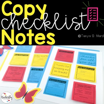 Preview of Sticky Note Templates for Teachers [Editable] Copy Checklist Notes for Planning