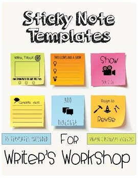 Preview of Sticky Note Templates for Writers Workshop