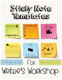 Sticky Note Templates for Writers Workshop