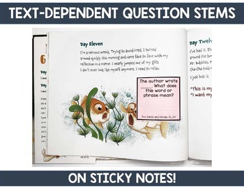 Sticky Note Text-Dependent Question Stems EDITABLE