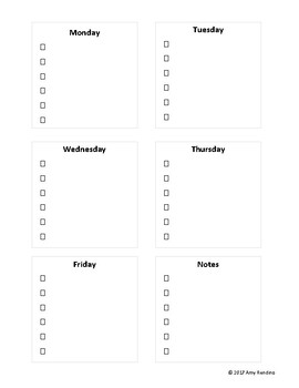 Sticky Note Weekly To Do List Template By Primary Teacher Corner