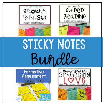 Preview of Sticky Notes Bundle | Formative Assessments | Growth Mindset | Guided Reading