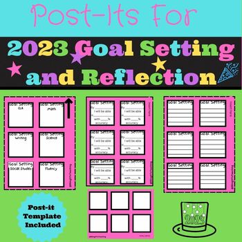 Preview of Sticky Notes Goals and Reflection 2023