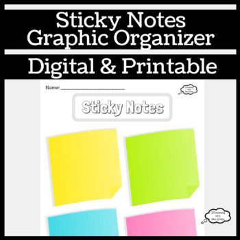 Preview of Sticky Notes Graphic Organizer