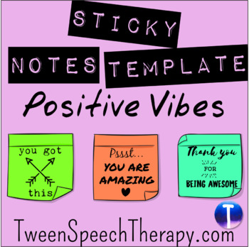 Preview of Sticky Notes Template: Positive Vibes