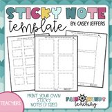 Sticky Notes Template (Printable) **FREEBIE**