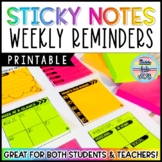 Sticky Notes Weekly Planners