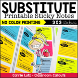 Sticky Notes for Your Substitute