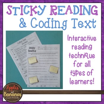 Preview of Sticky Reading: Using Sticky Notes and Coding Text to Better Understand Reading