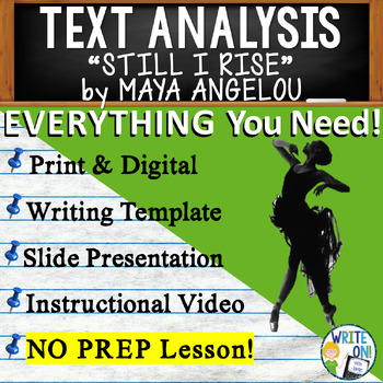 Preview of Still I Rise by Maya Angelou - Text Based Evidence, Text Analysis Essay Writing