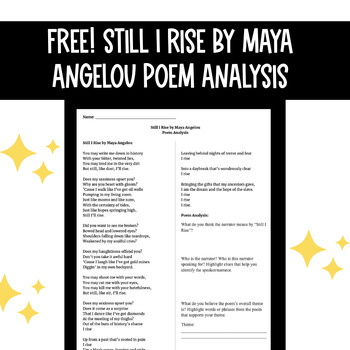 Preview of Still I Rise by Maya Angelou - Quick Poem Analysis