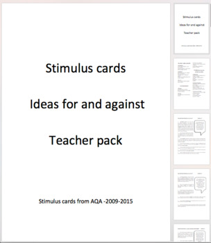 Preview of Stimulus cards - For and against pack