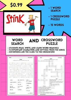 Preview of Stink Book Series Word Search and Crossword Puzzle Combo