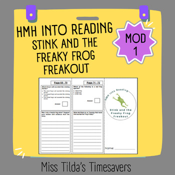 Preview of Stink and the Freaky Frog Freakout - Grade 3 HMH into Reading