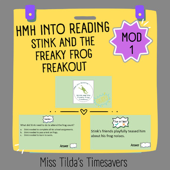 Preview of Stink and the Freaky Frog Freakout Quiz - Grade 3 HMH into Reading