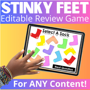 Preview of Stinky Feet Review Game - Editable Game Template - For Any Subject Test Prep