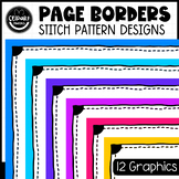 Stitch Page Borders or Frames, PNG Graphics, Stitched Styl