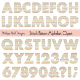Stitch Pattern Alphabet Digital Clipart