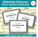 Music Award Certificates - Stitched Chevron
