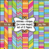 Stitches & Stripes {Ice Cream Shoppe} Digital Background Papers