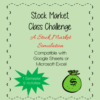 Preview of Stock Market Game - Stock Market Class Challenge Google Sheets Microsoft Excel