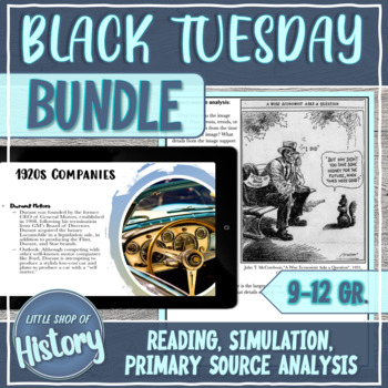 Preview of Stock Market Crash | High School History BUNDLE | Activity, Reading, Analysis