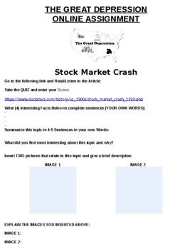 stock market crash assignment