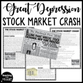 Stock Market Crash Great Depression Reading Comprehension 