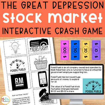 Preview of Stock Market Crash Simulation Activity│1929 │Great Depression │PowerPoint Game