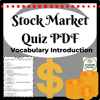 Preview of Stock Market Game Quiz PDF