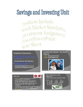 Preview of Stock Market, Savings and Investing Unit