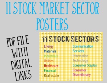 Preview of Stock Market Sector Posters - PDF & Digital Formats Included