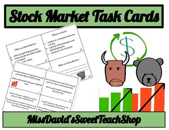 Preview of Stock Market Task Cards