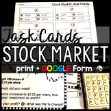 Stock Market Task Cards Activity - print and digital