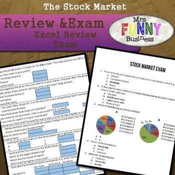 Preview of Stock Market Unit Review & Exam