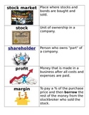 Stock Market Vocabulary Cards