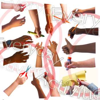 Preview of Stock Photo Diverse Bundle Hands Pointing - Typing, Holding Pencil 17 Images