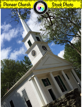 Preview of Stock Photo: Pioneer Revolutionary War Period Meetinghouse and Church