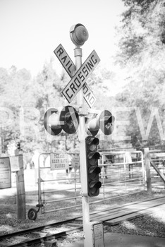 Preview of Stock Photo: Railroad Crossing Sign -Personal & Commercial Use