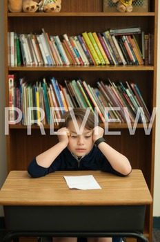 Preview of Stock Photo: Frustrated/Discouraged Student-Personal & Commercial Use