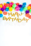 Stock Photo: Happy Birthday PomPom Sign -Personal & Commer